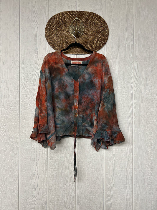 Crepe Sari Bell Sleeve Butterfly Top 0326 258