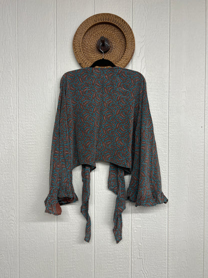Crepe Sari Zeppelin Crop Shrug 0426 074