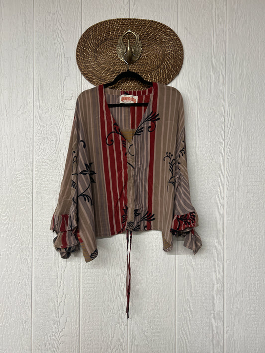 Crepe Sari Bell Sleeve Butterfly Top 0326 278