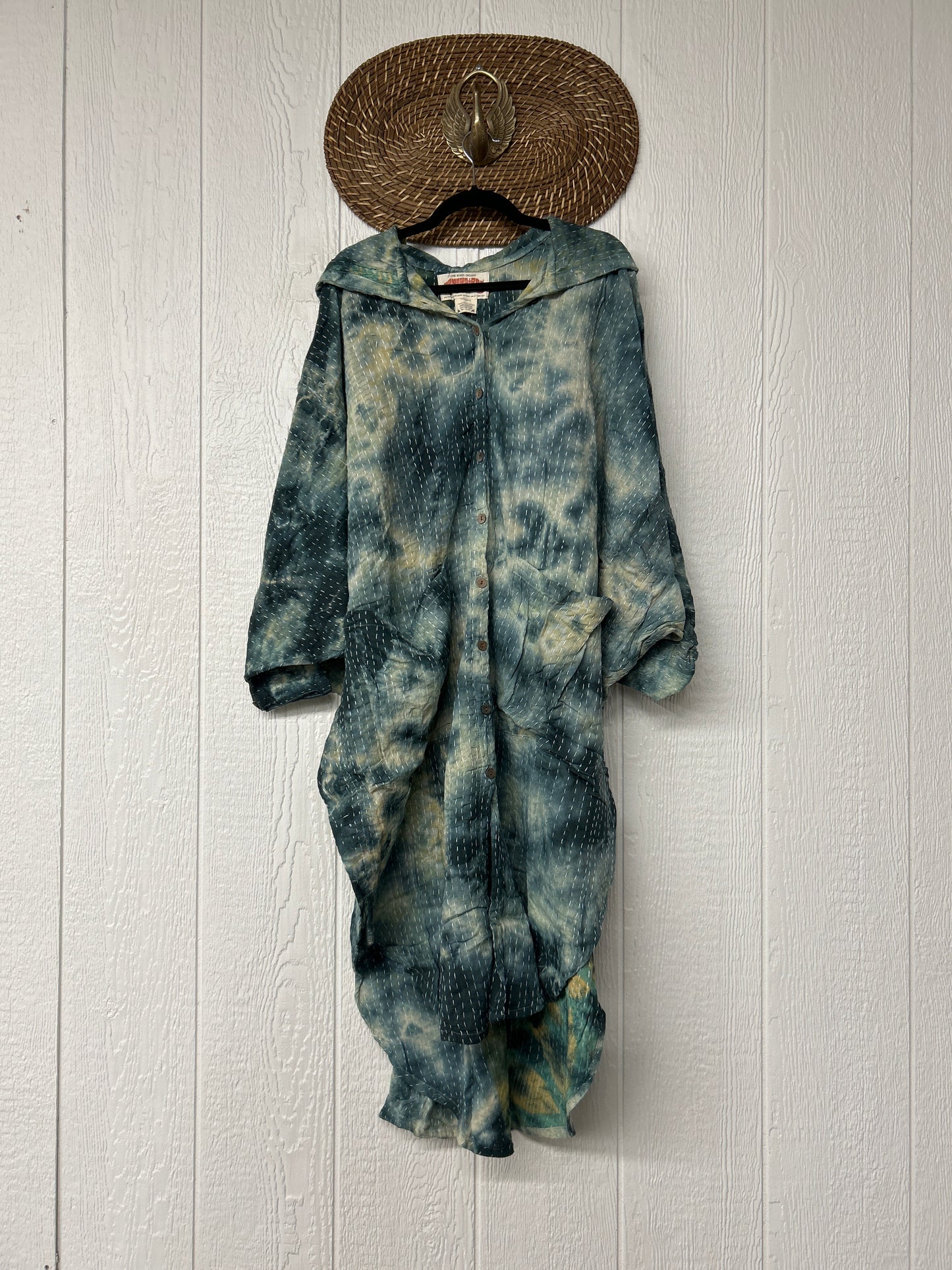 Aura Edit Pareo Kantha Poetic Hoodie Maxi 0726 018