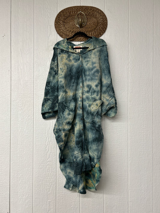 Aura Edit Pareo Kantha Poetic Hoodie Maxi 0726 018