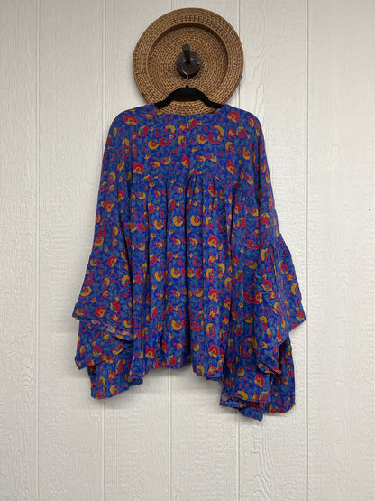 Crepe Sari Bell Sleeve Gold Dust Crop 0826 001