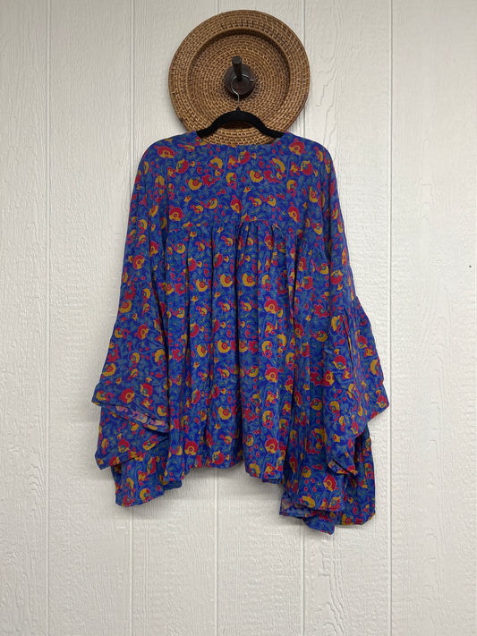 Crepe Sari Bell Sleeve Gold Dust Crop 0826 001