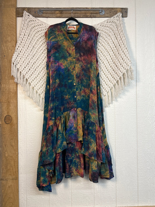 Crepe Sari Summer Dahlia Duster 0726 275