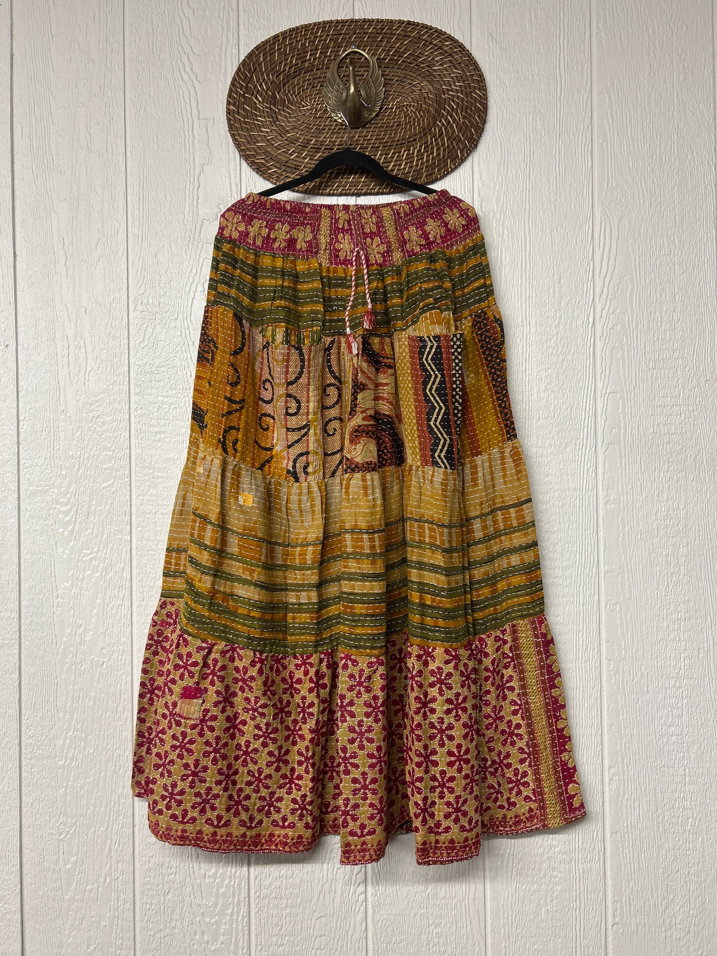Pareo Kantha Lotus Maxi Skirt 0826 172