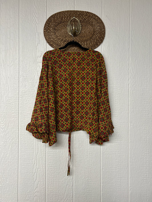 Crepe Sari Bell Sleeve Butterfly Top 0326 274