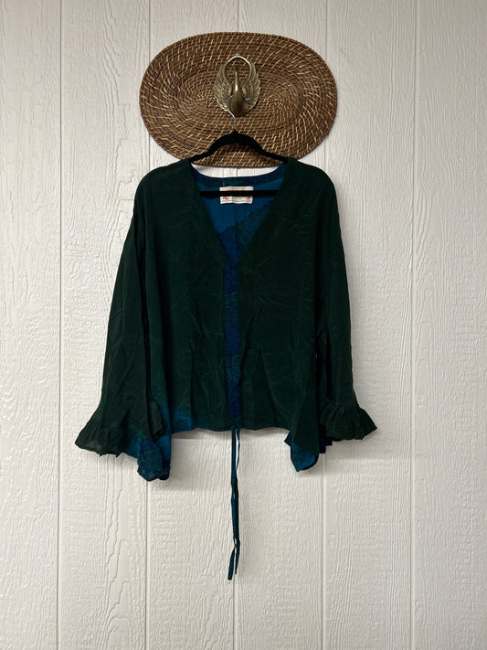 Crepe Sari Bell Sleeve Butterfly Top 0326 238