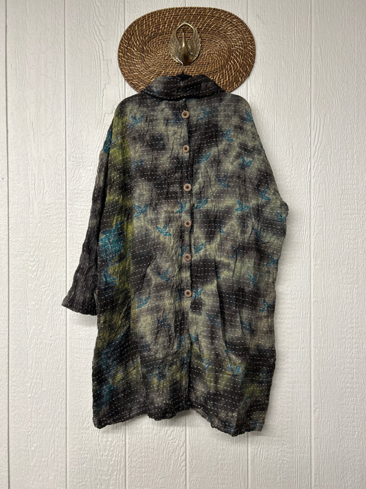 Aura Edit Koverlet Button Down Trench Coat 1026 021