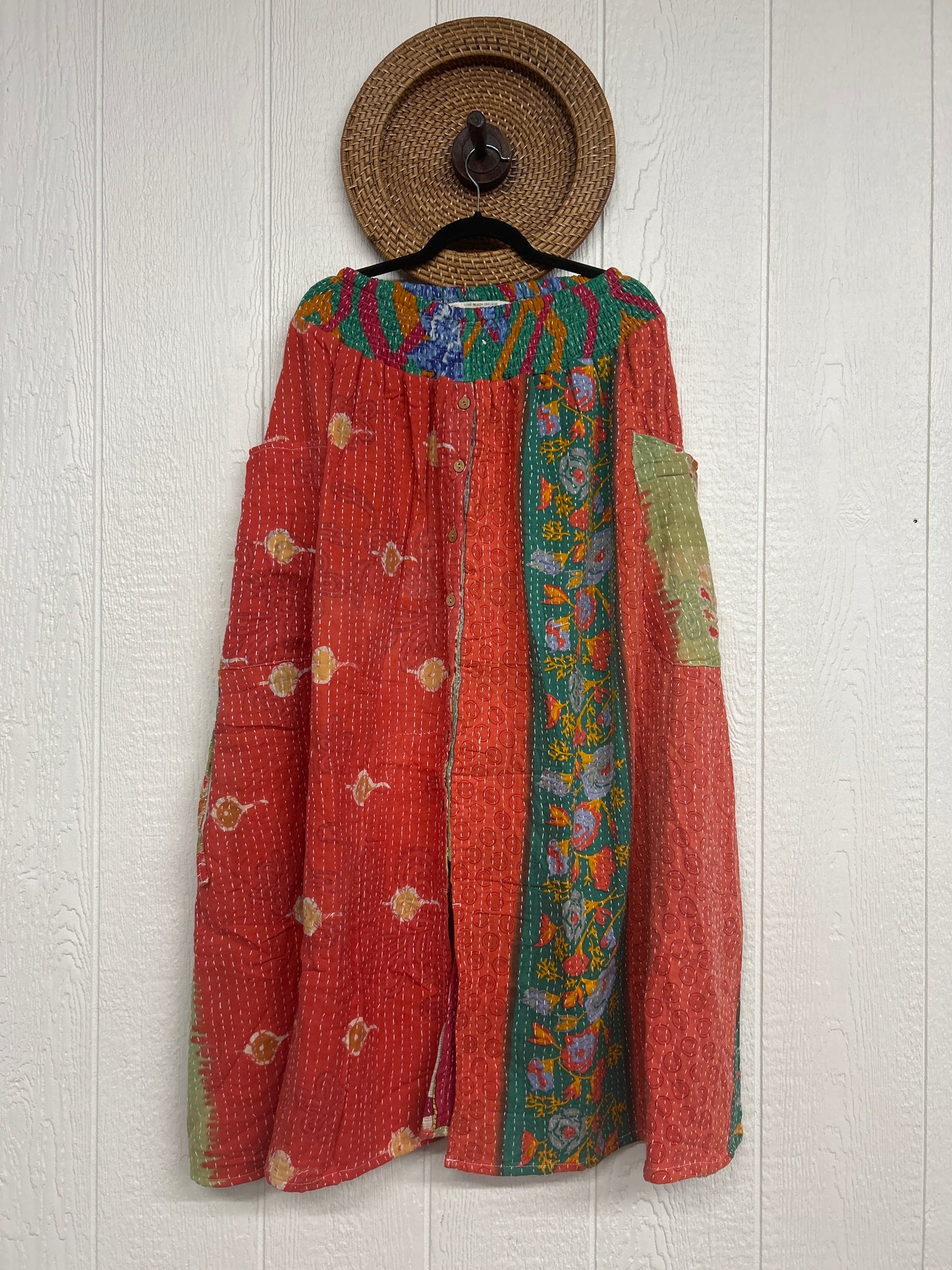 Pareo Kantha Butterfly Cargo Skirt 0426 231