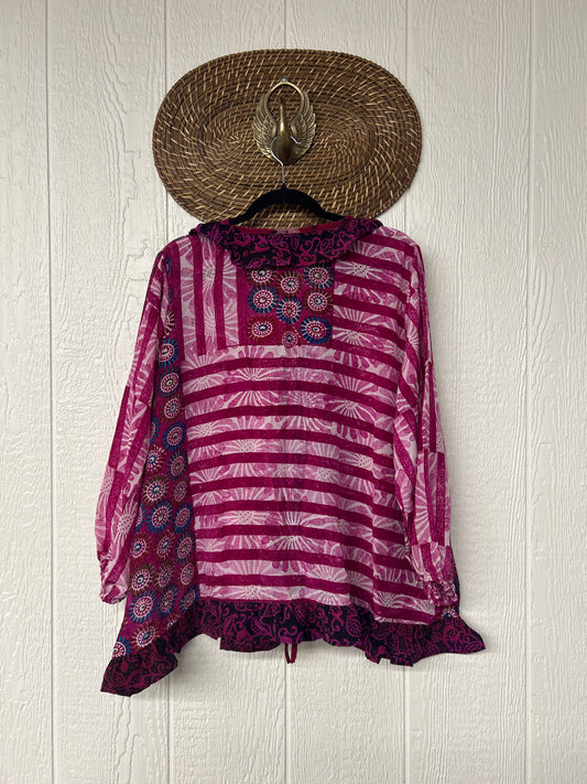 RETAIL Crepe Sari Ruffle Daisy Blouse 0226 258
