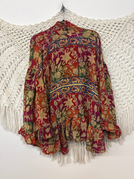 Crepe Sari Wild Rose Top L0926 002
