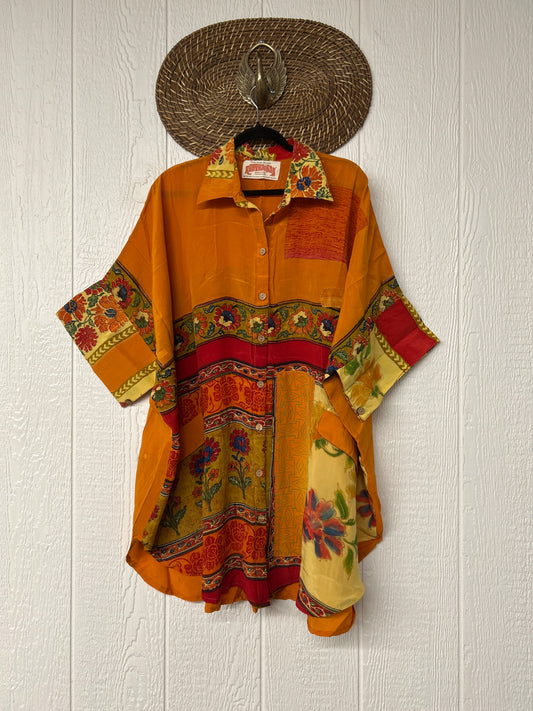 Crepe Sari Free To Be Button Down 0626 020