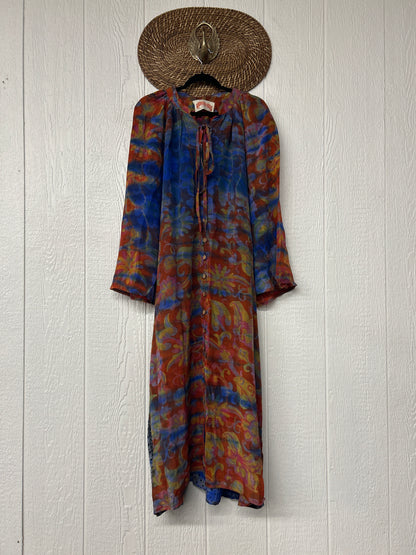 Crepe Sari Woodstock Duster Dress 0226 136