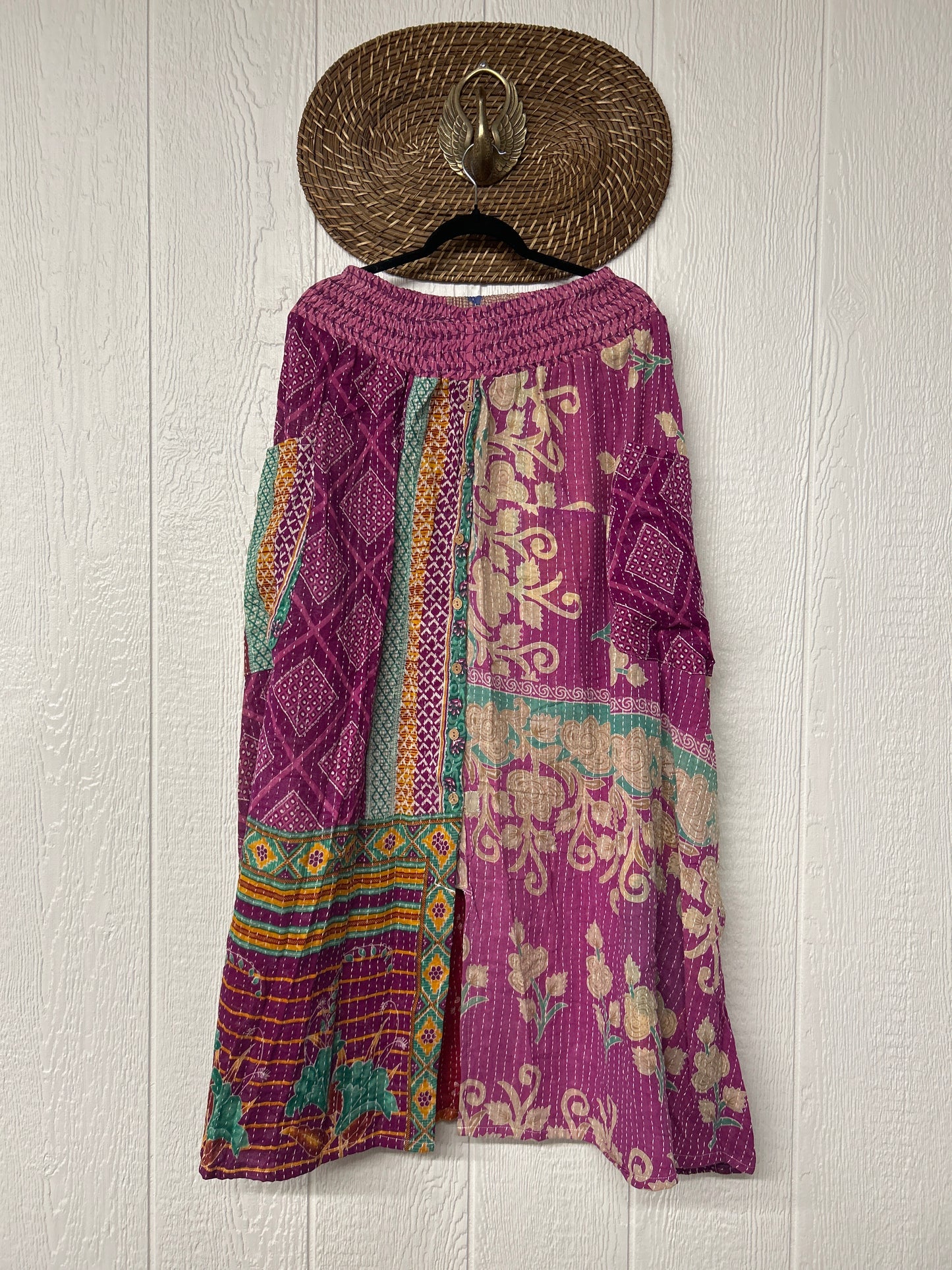 Pareo Kantha Butterfly Cargo Skirt 0426 038