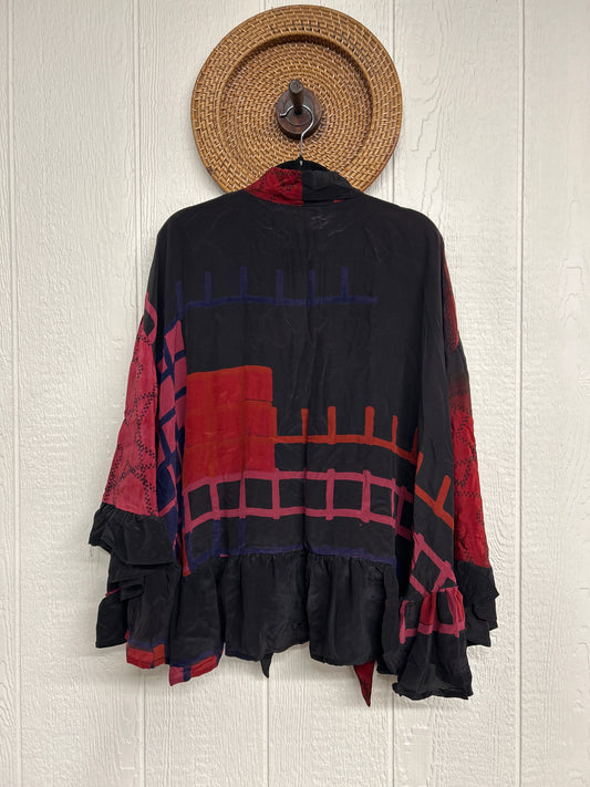 Crepe Sari Wild Rose Top 1225 098