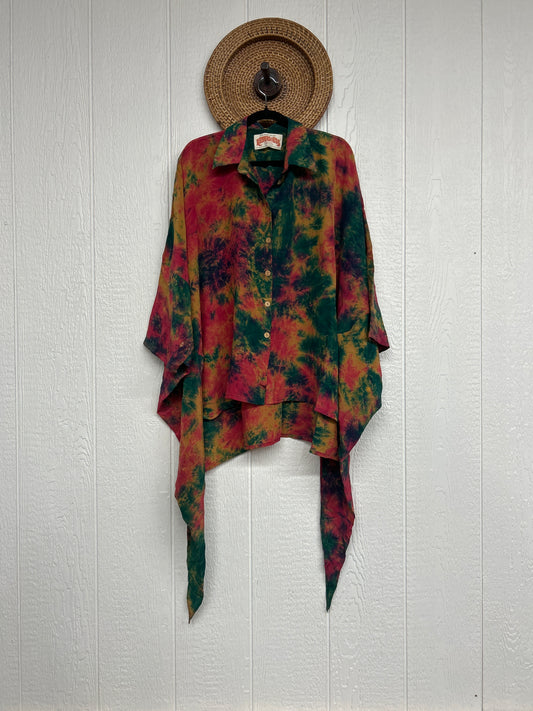 Crepe Sari Summer Nirvana Button Down 0626 138