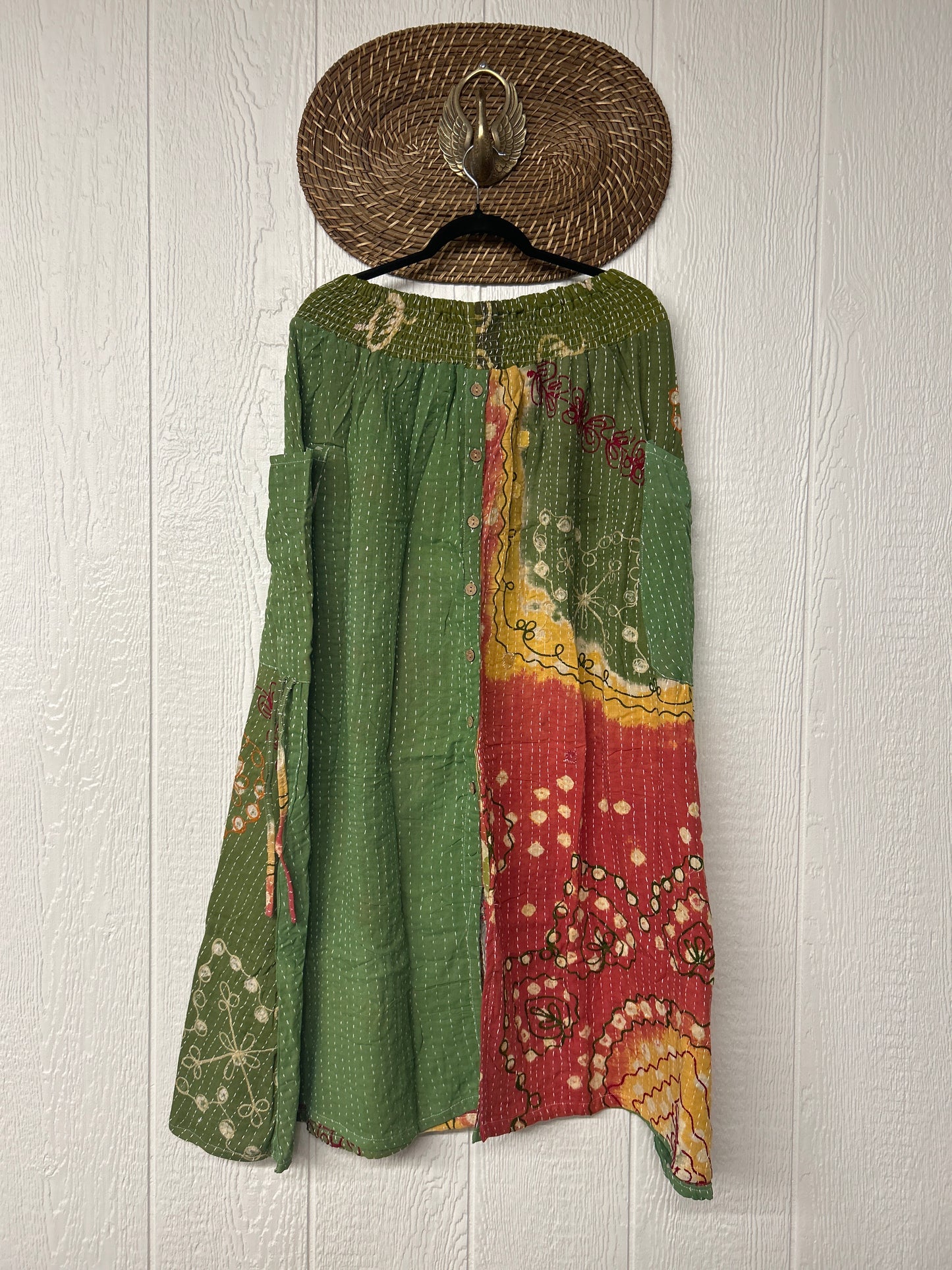 Pareo Kantha Butterfly Cargo Skirt 0426 122