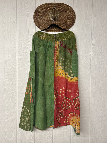 Pareo Kantha Butterfly Cargo Skirt 0426 122