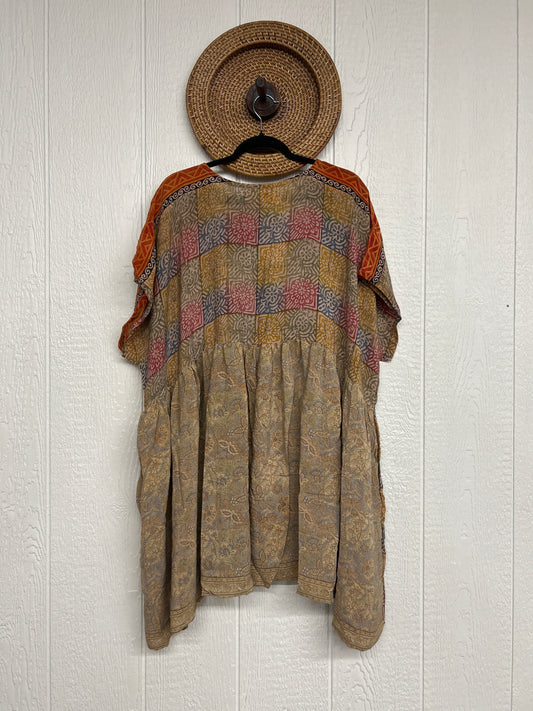 Crepe Sari Daydreamer Button Down Mini  0426 073