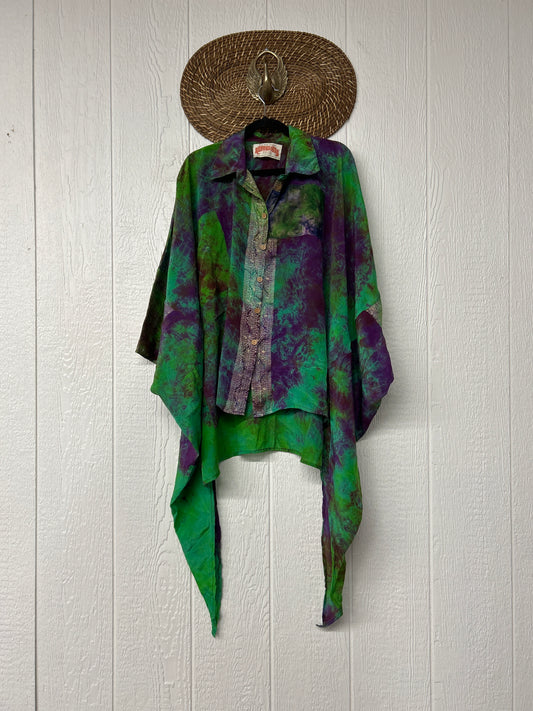 Crepe Sari Summer Nirvana Button Down 0626 178