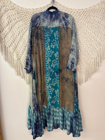 Crepe Sari Dahlia Duster Dress L0626 001