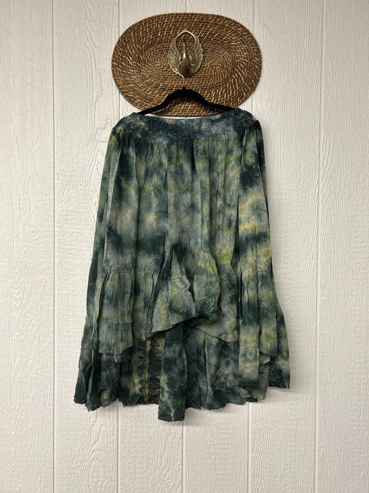 Crepe Sari Dahlia Skirt 1026 034