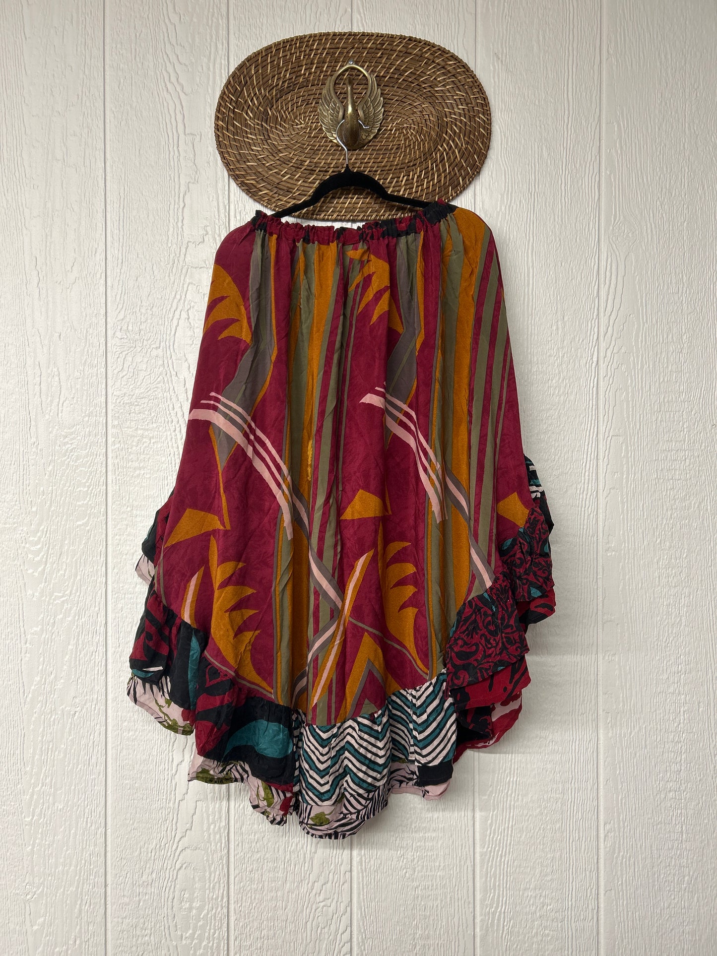 Crepe Wild Rose Skirt 1025 073