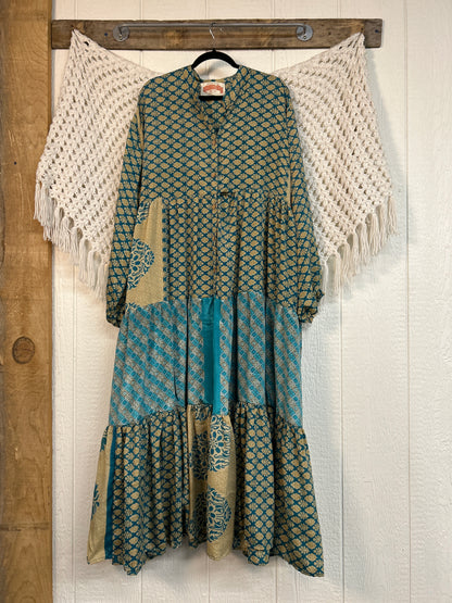Rasgulla Sari Luminous Maxi Dress 0226 155