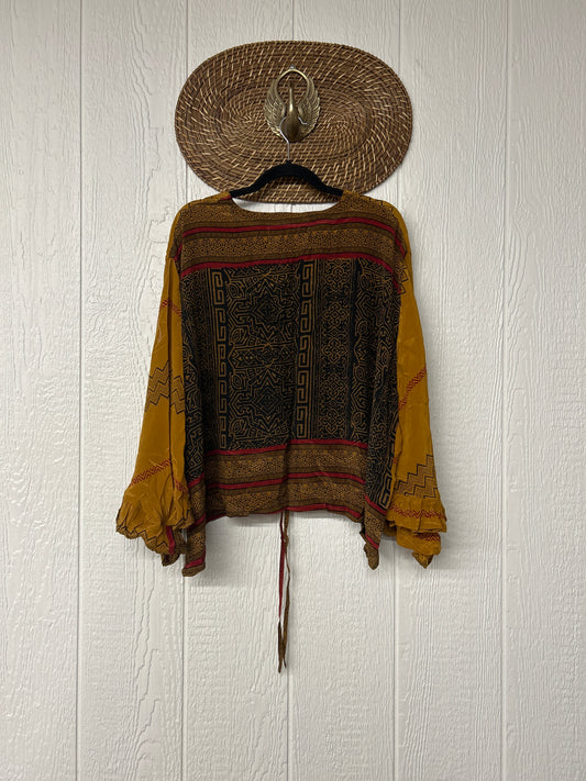 Crepe Sari Bell Sleeve Butterfly Top 0326 212