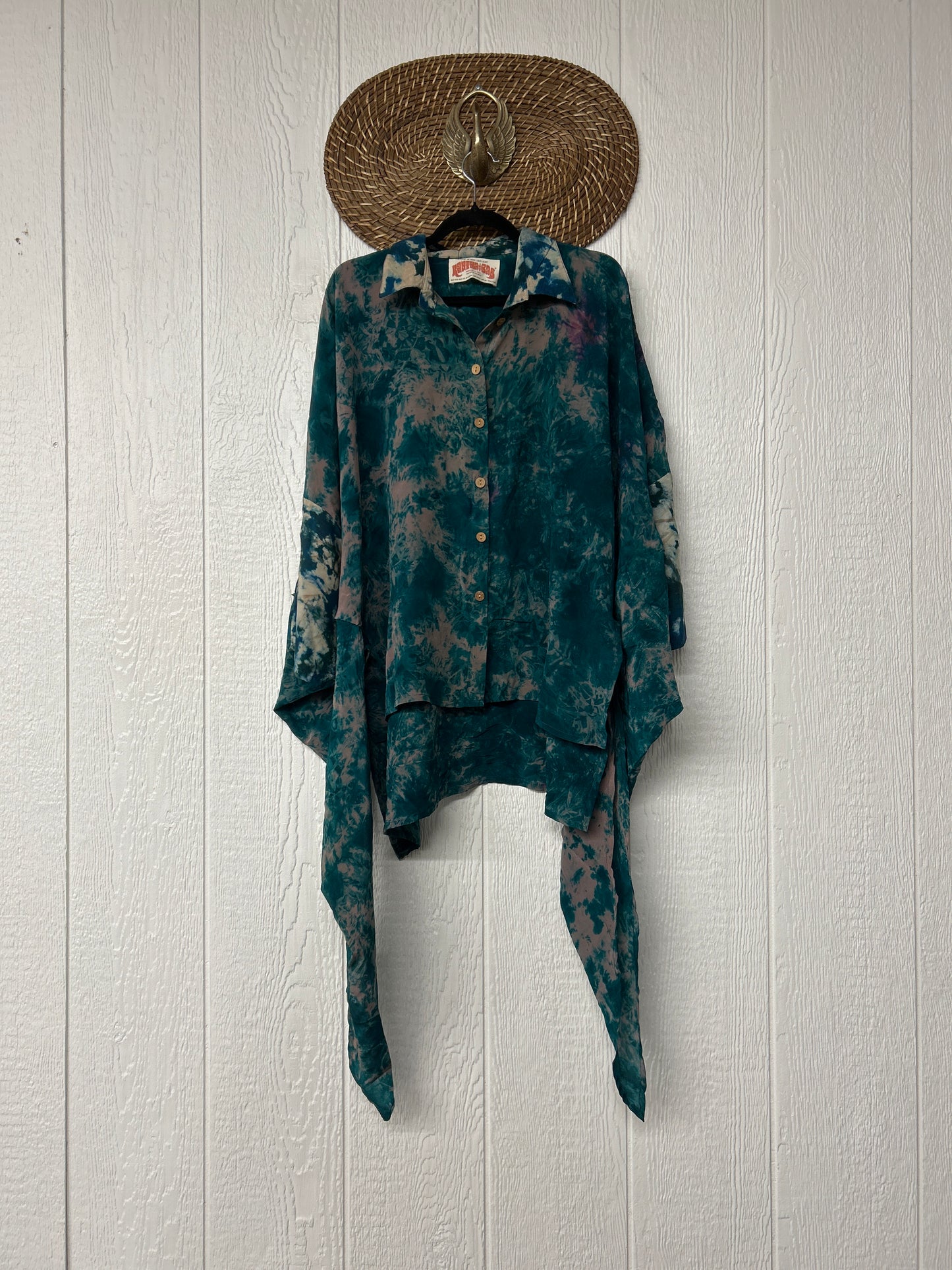 Crepe Sari Summer Nirvana Button Down 0626 086