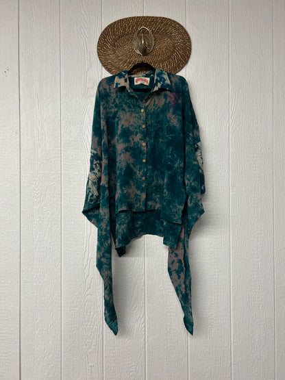 Crepe Sari Summer Nirvana Button Down 0626 086