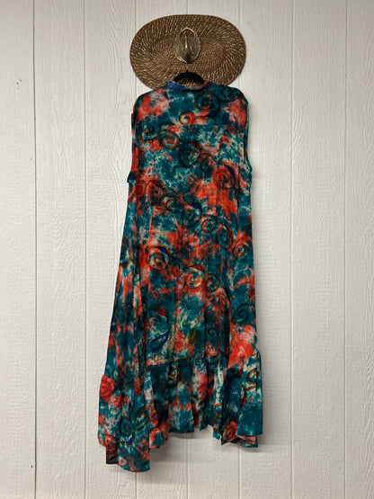 Crepe Sari Summer Dahlia Duster 0726 032