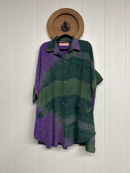 RETAIL Crepe Sari Free To Be Button Down 0626 192