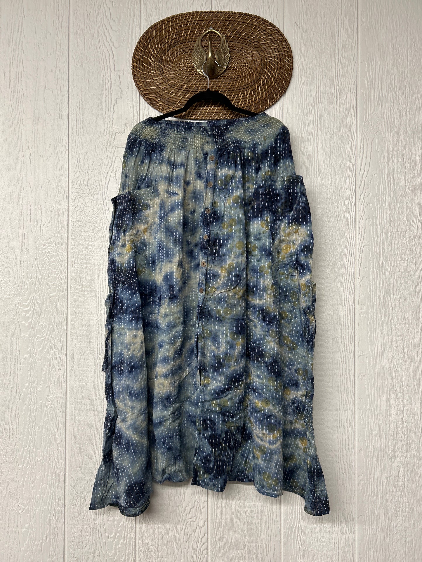 Pareo Kantha Butterfly Cargo Skirt 0526 021