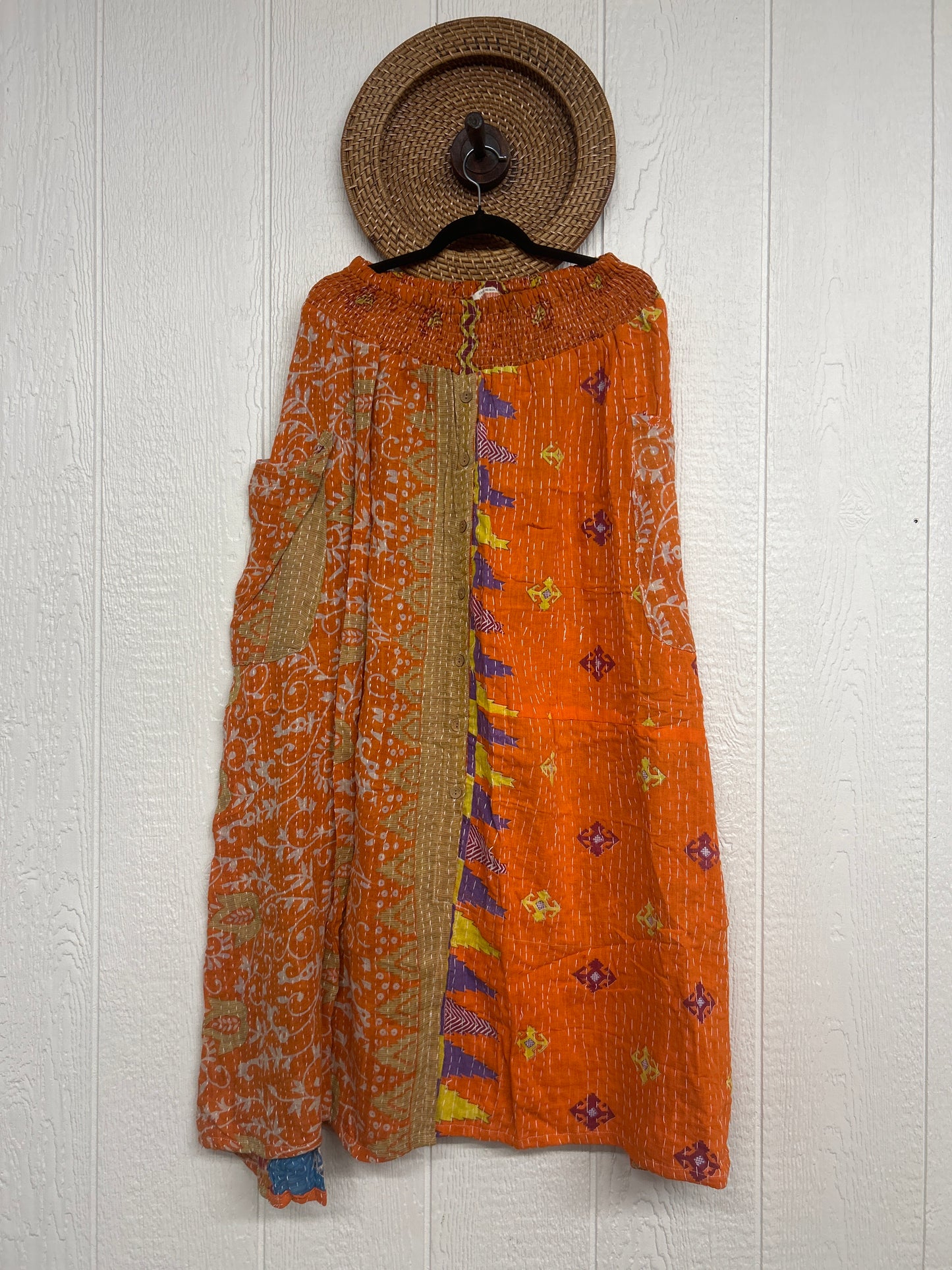 Pareo Kantha Butterfly Cargo Skirt 0426 161
