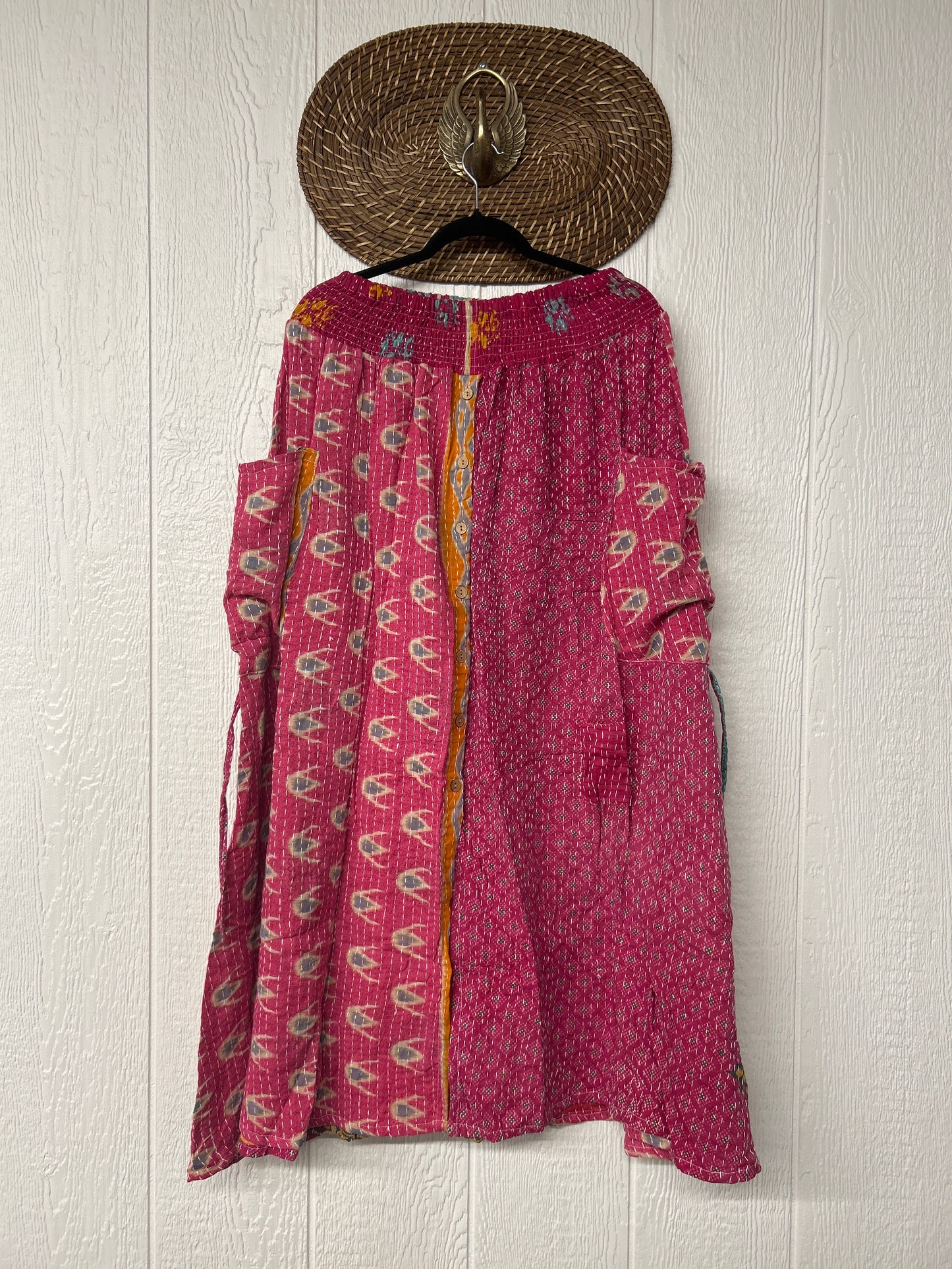 Pareo Kantha Butterfly Cargo Skirt 0426 035