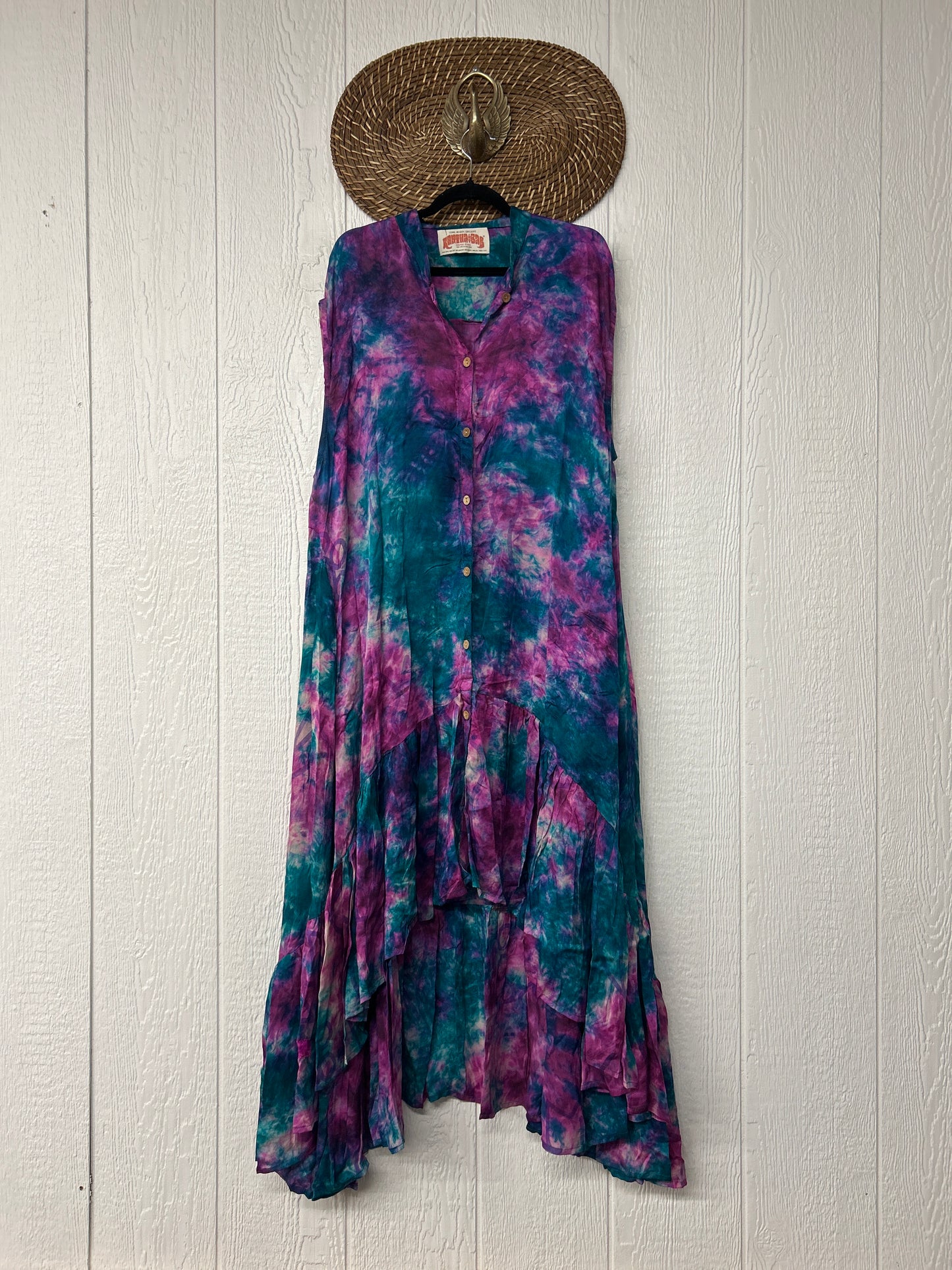 Crepe Sari Summer Dahlia Duster 0726 023