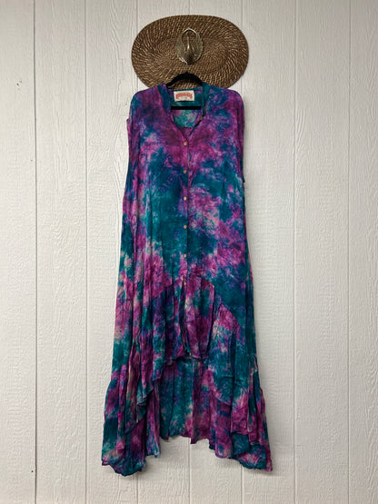 Crepe Sari Summer Dahlia Duster 0726 023