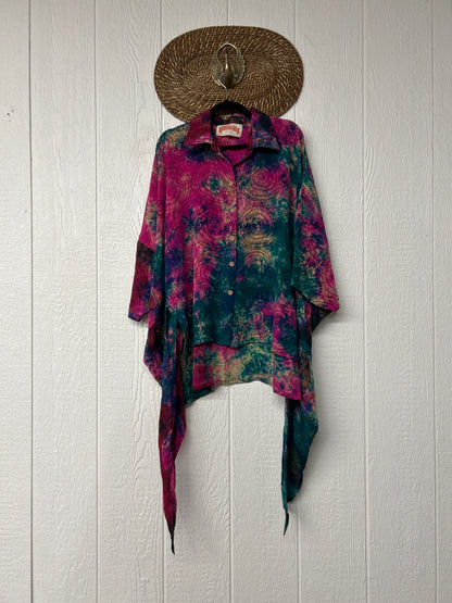 Crepe Sari Summer Nirvana Button Down 0626 068