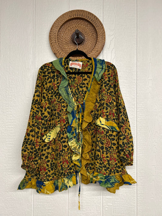 Crepe Sari Ruffle Daisy Blouse 0226 136