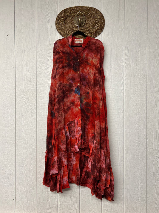 Crepe Sari Summer Dahlia Duster 0726 060