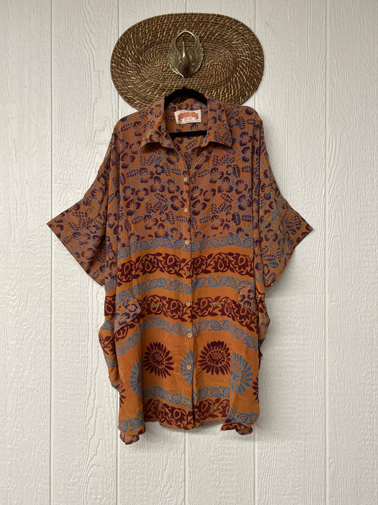 Crepe Sari Free To Be Button Down 0626 004