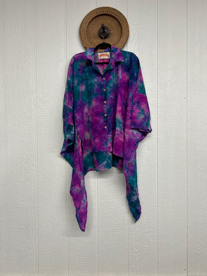 Crepe Sari Summer Nirvana Button Down 0626 221