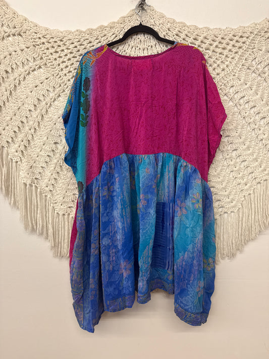 Crepe Sari Daydreamer Button Down Mini  L0926 001