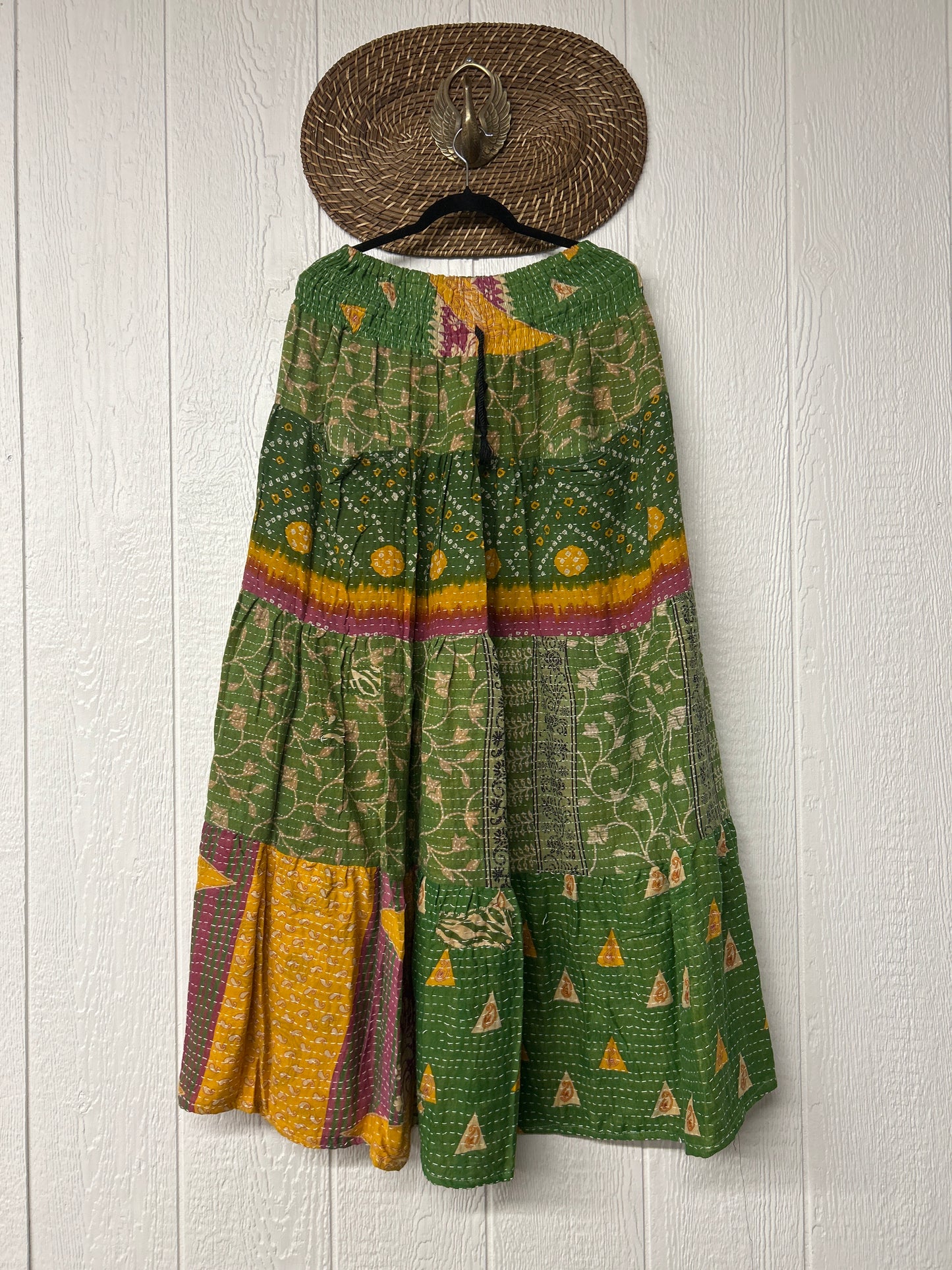 Pareo Kantha Lotus Maxi Skirt 0826 193