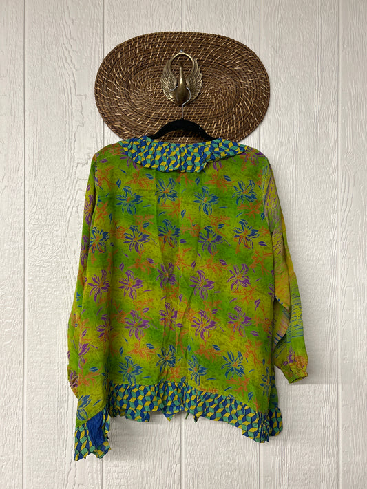 Crepe Sari Ruffle Daisy Blouse 0226 028