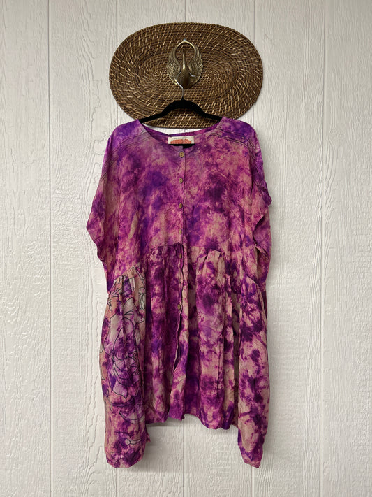 Crepe Sari Daydreamer Button Down Mini  0426 175