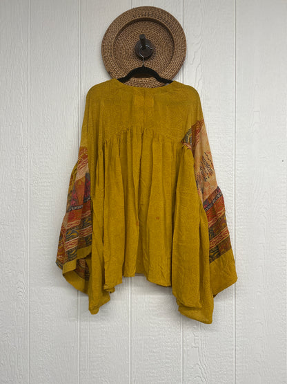 Crepe Sari Bell Sleeve Gold Dust Crop 0826 002