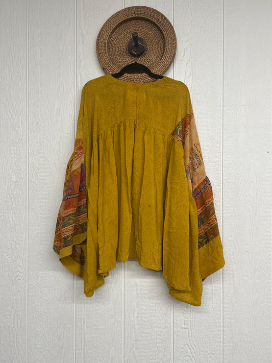 Crepe Sari Bell Sleeve Gold Dust Crop 0826 002