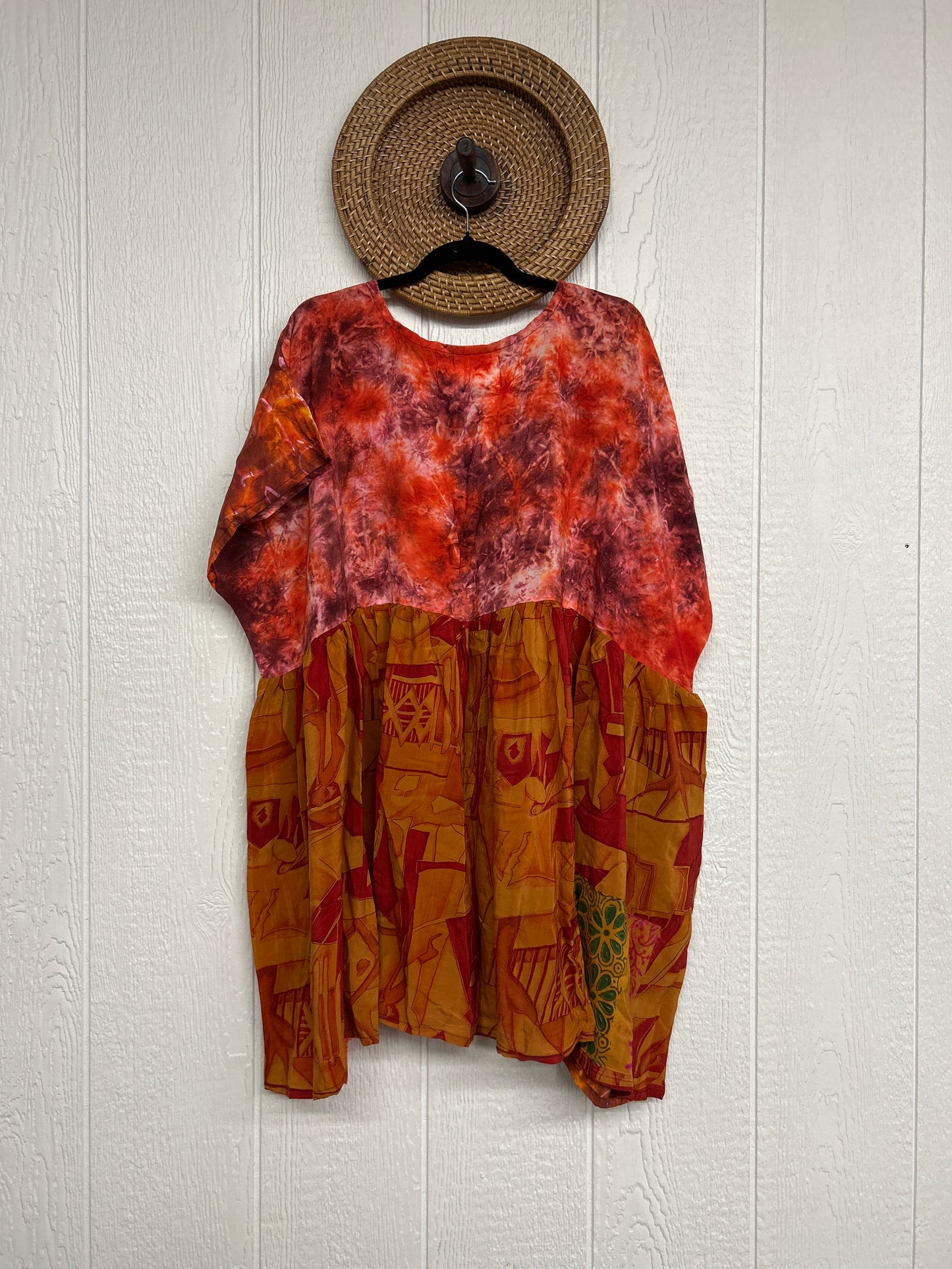 Crepe Sari Daydreamer Button Down Mini  0426 059